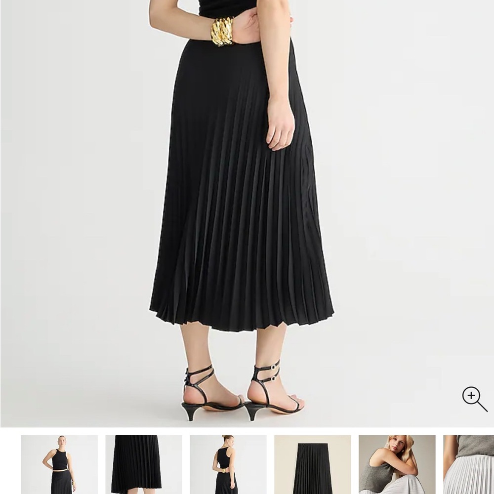 J. Crew Black A-Line Pleated Skirt